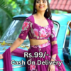 Blooming Magenta Floral Lehenga Choli Set