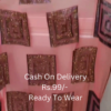 Coral Sunset Shimmer Saree with Crystal Geometric Borders