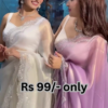 Luminous Organza Saree with Scalloped Shimmer Borders