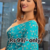 Cerulean Dream: Embroidered Silk Saree with Scalloped Edges