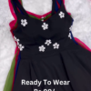 Midnight Bloom: Sleeveless Floral skater Dress